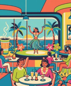Vintage Cafe Hula Art Paint By Numbers