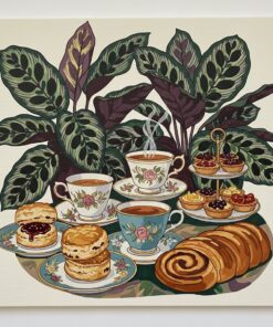 Vintage Calathea Tea Pastries Paint By Numbers