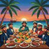 Vintage Captains Tropical Feast Paint By Numbers