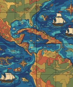 Vintage Caribbean Map View Paint By Numbers