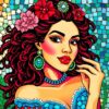 Vintage Caribbean Siren Mosaic Paint By Numbers