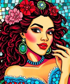 Vintage Caribbean Siren Mosaic Paint By Numbers