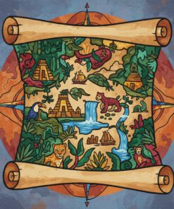 Vintage Cartography Meets Jungle Paint By Numbers