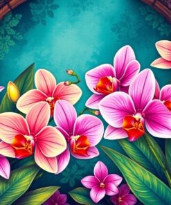 Vintage Cellar Tropical Orchids Paint By Numbers