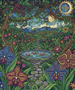 Vintage Celtic Orchid Garden Paint By Numbers