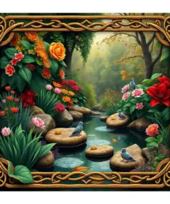 Vintage Celtic Water Garden Paint By Numbers