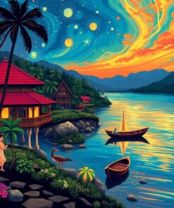 Vintage Ceylon Aurora Nights Paint By Numbers