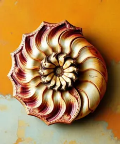 Vintage Chambered Nautilus Shell Paint By Numbers
