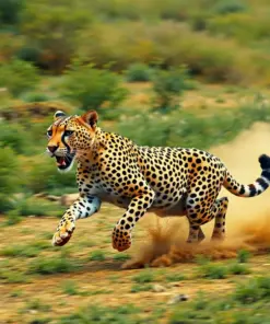 Vintage Cheetah Dust Sprint Paint By Numbers