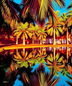 Vintage Chrome Palm Reflection Paint By Numbers