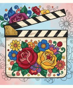 Vintage Clapperboard Floral Art Paint By Numbers