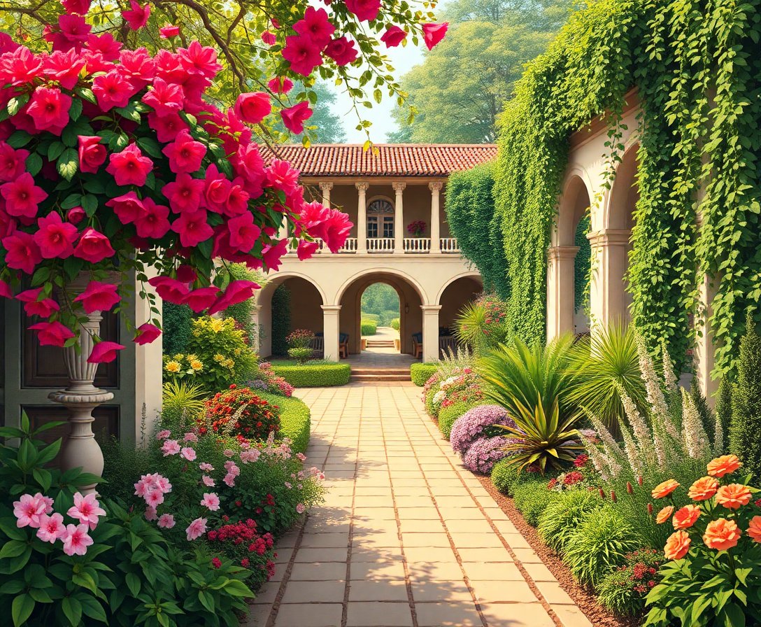 Vintage Classical Garden Diplomat Paint By Numbers Kit completed