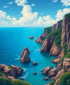 Cliffside Lagoon Paint Numbers