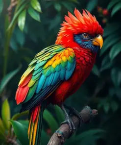 Vintage Cloud Forest Quetzal Paint By Numbers