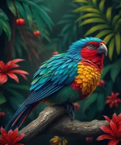 Vintage Cloud Forest Quetzal Paint By Numbers