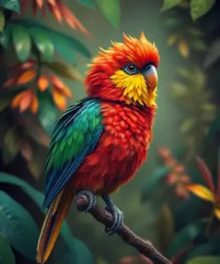 Vintage Cloud Forest Quetzal paint by numbers