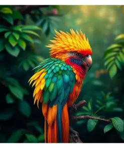 Vintage Cloud Forest Quetzal paint by numbers