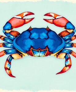 Vintage Coastal Blue Crab Paint By Numbers