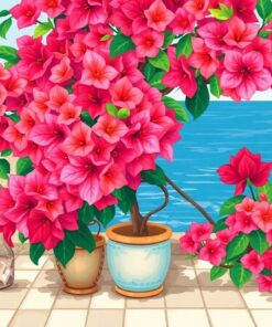 Vintage Coastal Bougainvillea Paint By Numbers