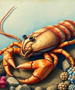 Vintage Coastal Crustacean Study Paint By Numbers