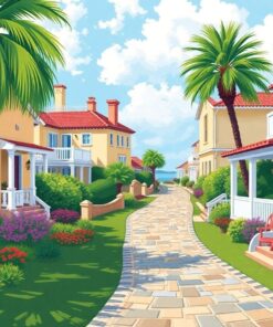 Vintage Coastal Estate Walk Paint By Numbers