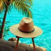 Vintage Coastal Panama Hat Paint By Numbers