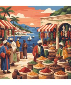Vintage Coastal Spice Market Paint By Numbers