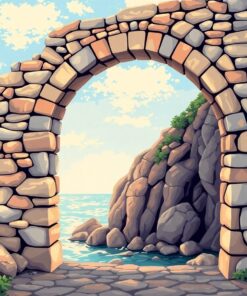 Vintage Coastal Stone Arch Paint By Numbers
