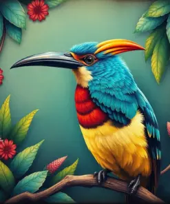 Vintage Coastal Tropicbird paint by numbers