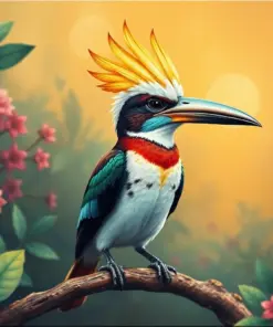 Vintage Coastal Tropicbird Paint By Numbers