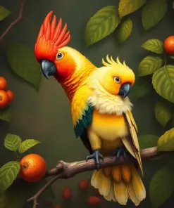 Vintage Cockatoo Fig Perch paint by numbers