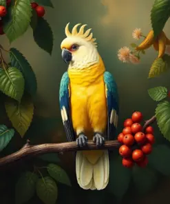 Vintage Cockatoo Fig Perch paint by numbers