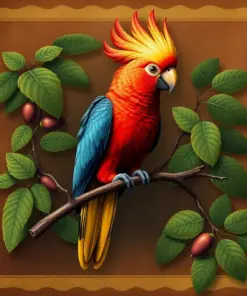 Vintage Cockatoo Fig Perch Paint By Numbers