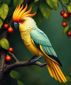 Vintage Cockatoo Fig Perch paint by numbers