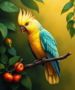 Vintage Cockatoo Fig Perch Paint By Numbers