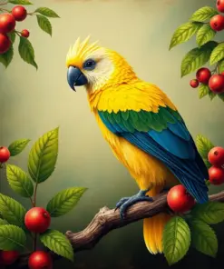 Vintage Cockatoo Fig Perch paint by numbers