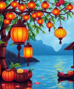 Vintage Coconut Lantern Ritual Paint By Numbers