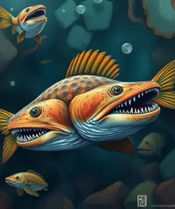 Vintage Coelacanth paint by numbers