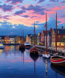 Vintage Colonial Port Dusk Paint By Numbers