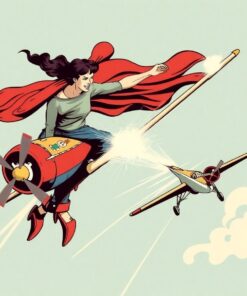 Vintage Comic Aerial Duel Paint By Numbers