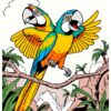 Macaw Escape Paint Numbers