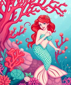 Mermaid Basking Paint Numbers