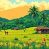 Vintage Costa Rican Pasture Paint By Numbers