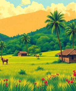 Vintage Costa Rican Pasture Paint By Numbers
