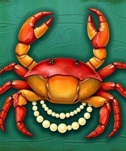 Vintage Crab And Pearls Paint By Numbers