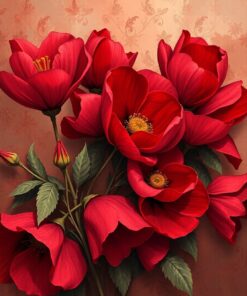 Crimson Petals Paint Numbers