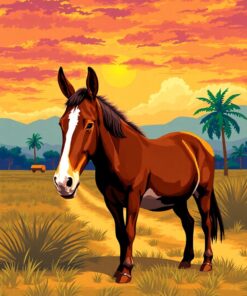 Sunset Mule Paint Numbers