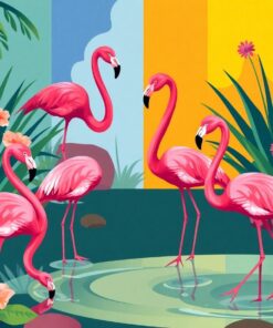 Flamingo Pond Paint Numbers