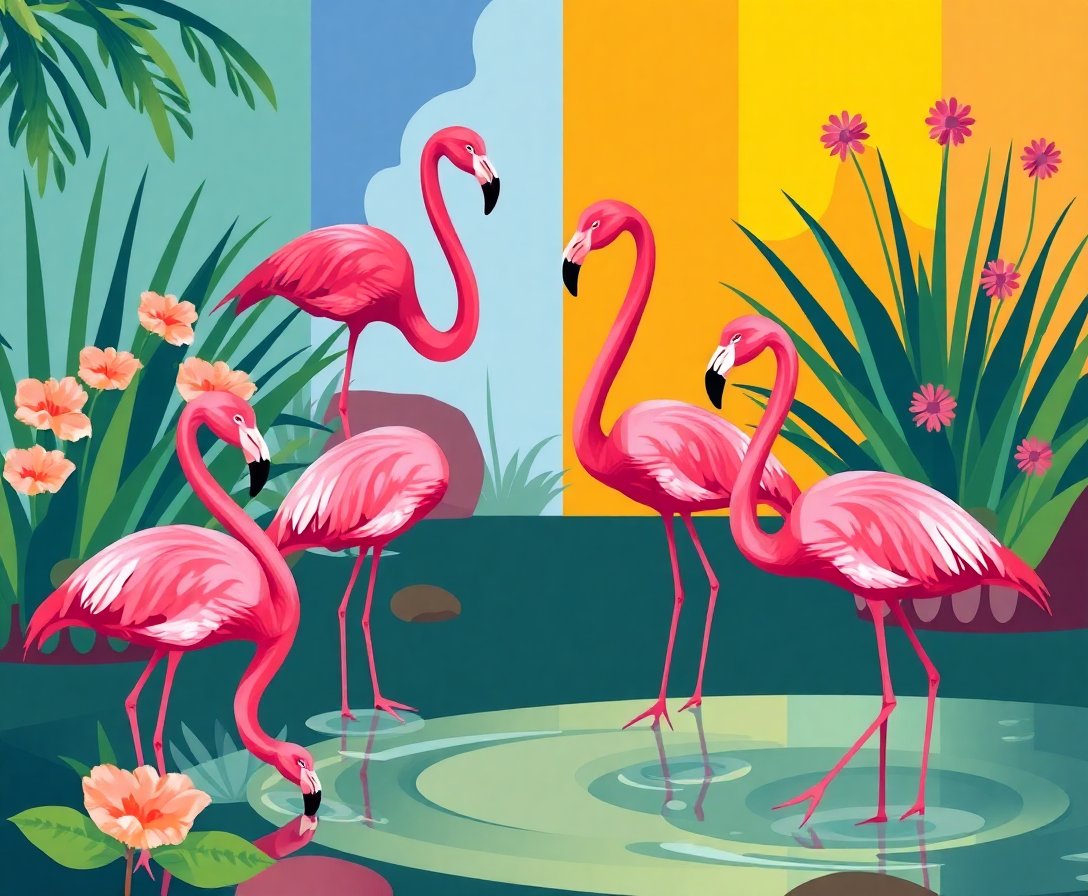 Flamingo Pond Paint Numbers Flamingo Pond Paint Numbers