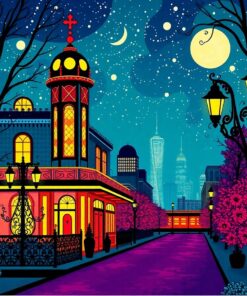 Vintage Deco Midnight Chime Paint By Numbers